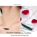 Rose gold crocodile pendant necklace with green crystals in 18K gold plating - Green Crocodile Style (E113)