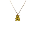 Collana con ciondolo a forma di orsetto giallo e cuore su catena a maglia veneziana - Giallo