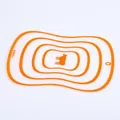Flexible white plastic cutting board with large orange cow design and hanging hole - Large / Orange Red