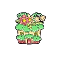 Spilla smaltata a forma di casa dei fiori colorata in stile cartone animato creativo - Fiorista