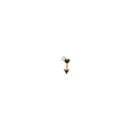 Close-up of a heart-shaped arrow pendant in gold metal with black enamel detailing - Black Heart Arrow