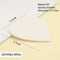 Lichtdurchlässige cremeweiße Herz-Haftnotizen aus PET, 50 Blatt in 7,5 cm Größe - Cremeweißes Herz 50 Blatt