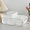 Detailed size specifications for the modern white desk organizer with drawers and compartments - Three Drawers / White