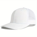 Klassische weiße Trucker Cap mit atmungsaktivem Netzrücken und gebogener Sonnenblende - Reinweiß
