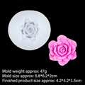 Weiße Silikonform für Rosen mit rosa 3D-Blumen für Kuchendeko und Kerzenherstellung - 4#15-791 Rose / Transparent