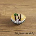 Miniature abalone rice food model in black bowl weighing about 40 grams - Clam Sushi - No Hook / 5CM Diameter