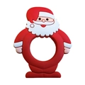 Funny Santa Claus silicone baby pacifier with red hat and white beard design - Santa Teether / Red