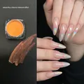 Aurora nail powder number 11 with orange chrome finish and pearlescent effect - 11# Fairy Powder