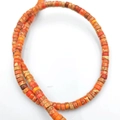 Sarta de cuentas cilíndricas de piedra natural naranja para joyería artesanal DIY - 2*4mm/tira aprox 130 piezas / Naranja