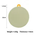 Light green round silicone heat insulation mat with yellow hanging loop and dimensions - 16cm Heat Mat Wason Green