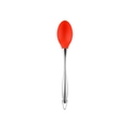Red silicone soup spoon with stainless steel hollow handle and integrated hanging hook - Solid Spoon / Red