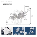 Dettagli del pettine da sposa con larghezza 13cm e perle d'imitazione artigianali - Stile Floreale Argento (HS-J6592S)