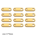 Golden 11x4mm stainless steel DIY jewelry connector tags for bracelets, 12 pieces - Blank Zipper Style / Gold
