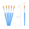 Blue nylon hair brushes set with 0.5cm flat orange bristles for painting - 9.5cm Small Flat Brush / Blue