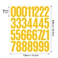 Set of 2-inch yellow waterproof vinyl number stickers in 0-9 series for organization - Orange