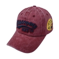 Berretto da baseball vintage in cotone lavato bordeaux con ricamo Discovery - Taglia Unica(Regolabile) / Rosso Vino (Rosso Lavato)