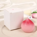 Realistische Pfirsich Duftkerze in Rosa Farbverlauf mit eleganter weißer Box - Rosa Pfirsich