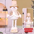Telescopic Christmas snowman plush decoration with adjustable legs from 40 to 55 cm - Medium Champagne 55CM Telescopic Snowman