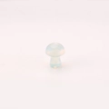 Polished milky white translucent natural stone mushroom pendant for DIY jewelry - Opalite / 15*20mm