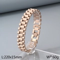 15mm rose gold stainless steel watch band bracelet with classic president link structure - Rose Gold