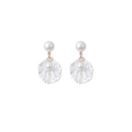 Élégantes boucles d'oreilles en nacre blanche avec perles rondes et détails en or rose - 5#D E1928 - Or Rose Perle Coquille