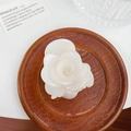 Elegant ivory white acetate flower hair claw clip with 3D rose petal design for women - 3.7cm / Mermaid White