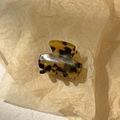 Mini leopard print acetate hair claw clip with amber tortoiseshell pattern - 7# Leopard Caramel