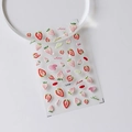 5D embossed strawberry nail art stickers with red fruits and pink clouds design S-078F - Sliced Strawberry & Golden Shine (S-078F)