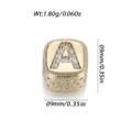 Golden square bead letter A with cubic zirconia for jewelry making, 9mm size - Gold-Letter A(YSN214-01)