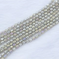 Close-up of 4x5mm strawberry drop faceted beads with iridescent silver-grey finish - 4*5mm (Approx 95pcs/strand) / Grey Jade AB