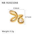 18k gold plated stainless steel ring featuring a twisted double loop design in gold - Double Intertwined Twist Style (NB-R2023266) / Gold