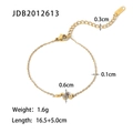 Dettaglio del bracciale a serpente placcato oro 18K con zirconi e misure dimensionali - Jdb2012613
