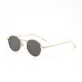 Retro small round metal sunglasses with gold frame and dark lenses for men and women - Gold Frame Grey Lens