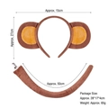 Bruine apenoren hoofdband en pluche staart set voor Halloween cosplay en feestkostuums - Roodbruine Aap Hoofdband + Staart
