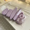 Set da 5 nastri correttori estetici sfumati viola in una custodia chiara trasparente - Kit Nastro Correttore (5 pezzi) / Viola