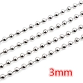 3mm silver stainless steel ball chain necklace DIY jewelry accessory link - CH-24 (3mm Ball) / Steel