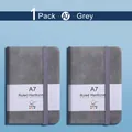 Gray A7 pocket notebook with ruled pages, elastic band closure and matte hard cover - A7 / Gray