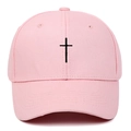 Berretto da baseball rosa con ricamo a croce nera sul davanti per uno stile all'aperto - Regolabile / Rosa