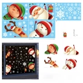 5-piece Christmas static window cling set with reindeer and Santa Claus PVC stickers - 5 Sheets Santa Snowflake Reindeer Set