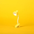Mini yellow magnetic clip-on night light with flexible white neck for bedside desk - Round Head Clip Lamp (LD10B) / Yellow
