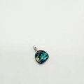 Iridescent shell pendant in a silver metal frame with a rounded trapezoid shape - Oval-Silver (Abalone Shell)
