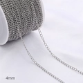 DIY jewelry crafting chain in 4mm width silver stainless steel on white spool roll - 4.0mm Extender Chain Platinum Plated / 1 Meter/Pack