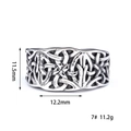 Detailansicht des keltischen Knotens am Ring mit 11,5mm Breite und Flechtstruktur - US 5 / Damenmodell (12108)
