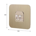 7x7cm gold brushed metal adhesive wall hook with double transparent plastic hangers - 7x7cm Brushed Single Claw Hook