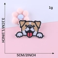 Cute cartoon dog embroidery patch measuring 5cm width for children clothing DIY - Brown Dog (B4L-B-4-8)