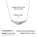 Detail view of silver stainless steel boat pendant with size specs and measurements - Silver Curved Bar Style (YYN025006-P)