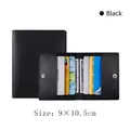 Compact PU leather card holder wallet for women in black color finish 9x10.5cm - 9*10.5cm / Thick Material 8 Slots / Black