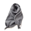 Fester grauer Winter-Schal mit Kaschmir-Haptik, eleganten Fransen und weichem Griff - Nr. 16 Mittelgrau