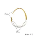 U-shaped 18K gold plated steel earrings with white marble inlay and size dimensions - 39*29mm / Half Wrap Style / White