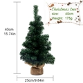 Mini 40cm artificial Christmas tree with green PVC needles and burlap base decoration - 40CM